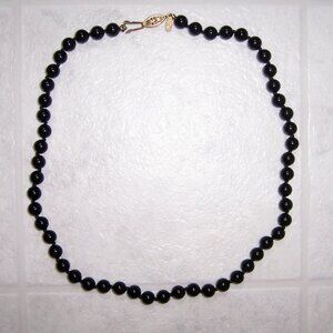 Vintage Napier Black Beaded Necklace